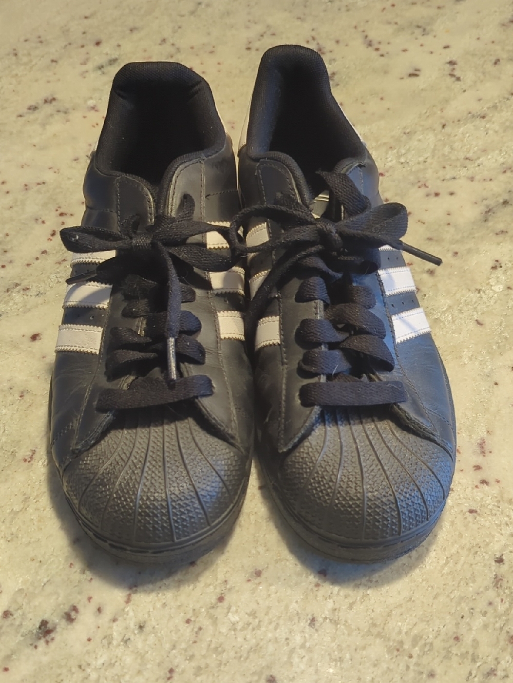 adidas Originals Black with White Stripes Classic Shell Toe Sneakers